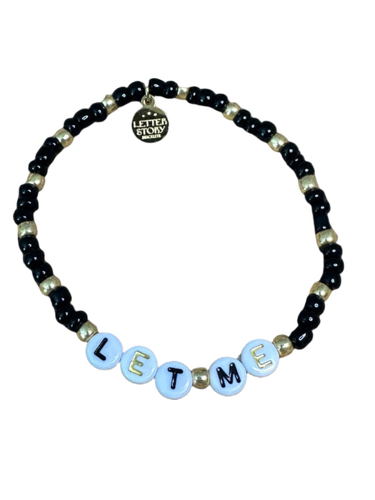 Let Me - Black & Gold Glass Beaded Bracelet