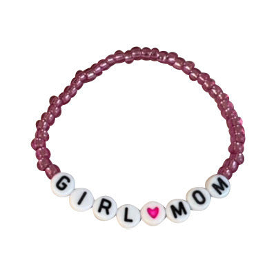 Girl Mom Pink Bead Bracelet