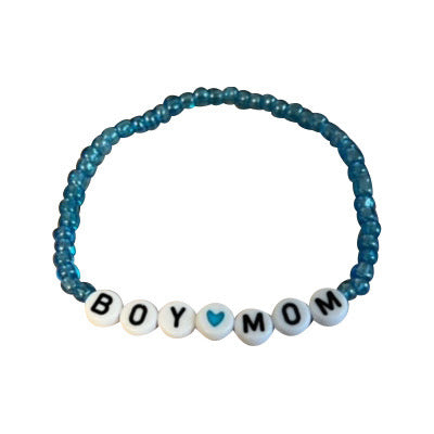 Boy Mom Blue Multi Bead Bracelet