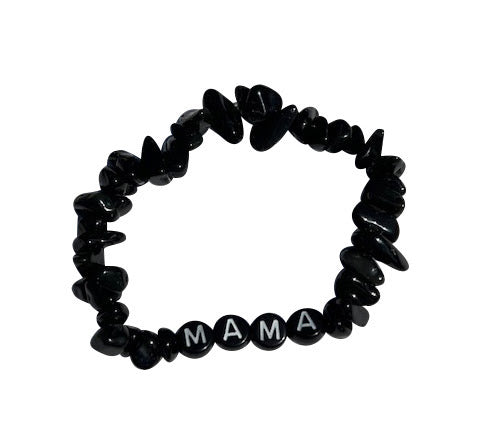 MAMA Black Semi-Precious Stone Bracelet
