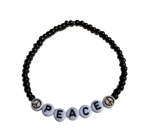 Dark Purple PEACE Sign Bracelet