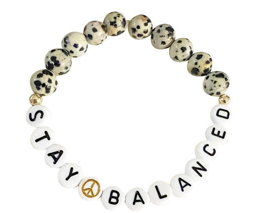 Stay Balanced Dalmation Jasper Bead Bracelet